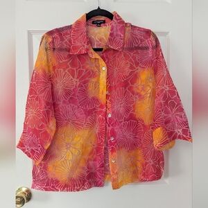 ❤️5 For 25❤️ Vintage Y2K Floral Sheer Hawaiian Shirt